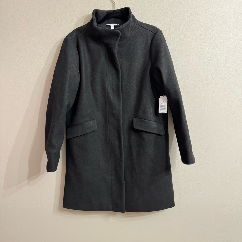 New with Tags Time and Tru Women’s Faux Wool Funnel Neck Coat | Size Large
